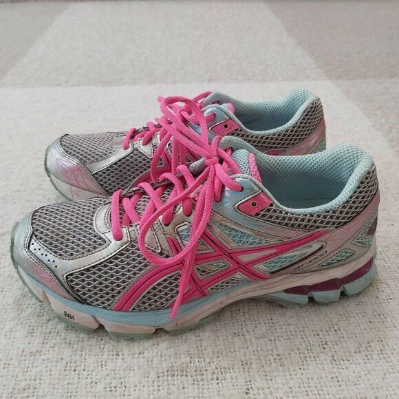ASICS GT-1000 3 Road-Running Shoes - Women's Size 8 Aqua, Silver And Hot… - Picture 7 of 8